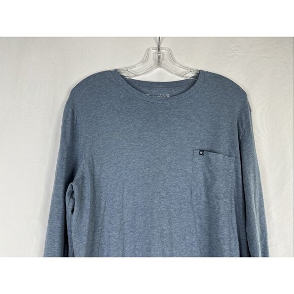 Travis Mathew Long Sleeve T-shirt Mens Size M Blue Palm Trees Golf Beach - Picture 2 of 14